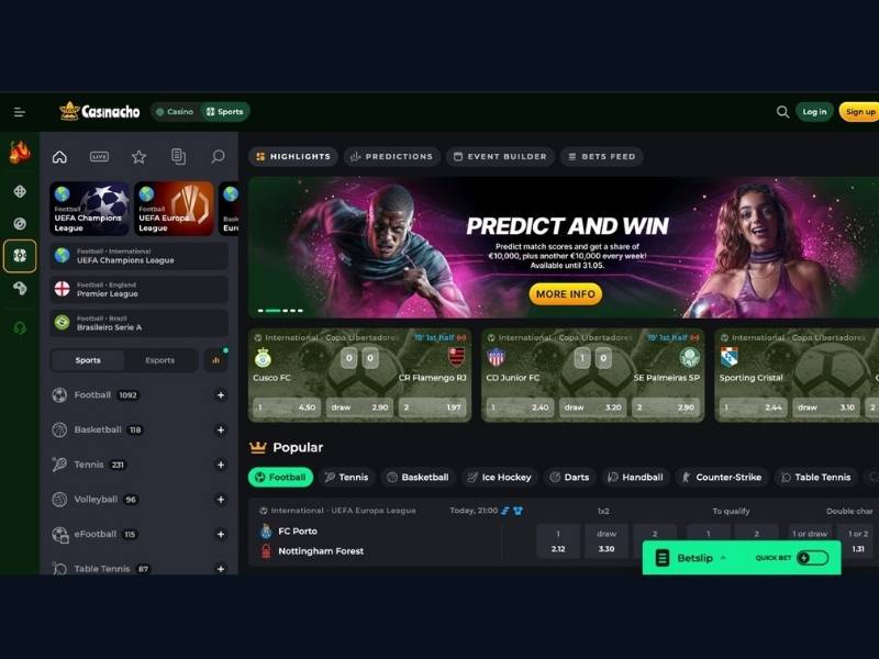 Bonusy Casinacho Casino (Nacho Casino): pakiet powitalny, cashback do 25% i jak bonusy działają z live casino i turniejami