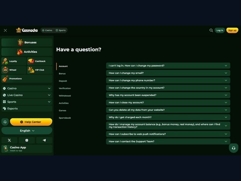 Aplikacja mobilna Casinacho Casino i dostęp do live casino przez przeglądarkę